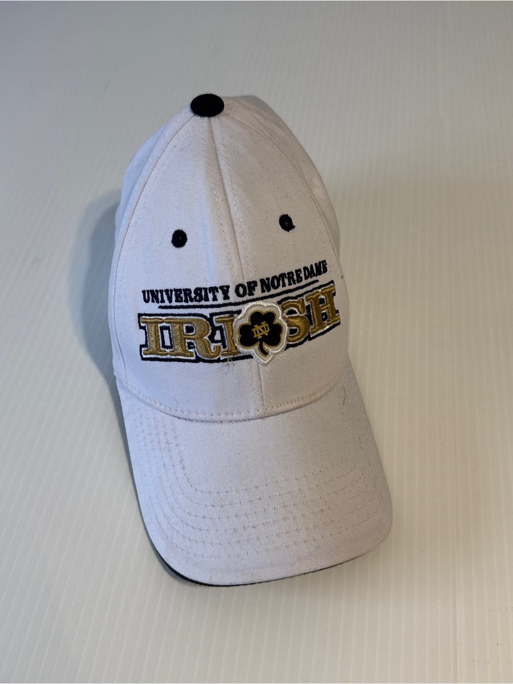 University of Notre Dame Fighting Irish White Adjustable NCAA Dad Hat Cap